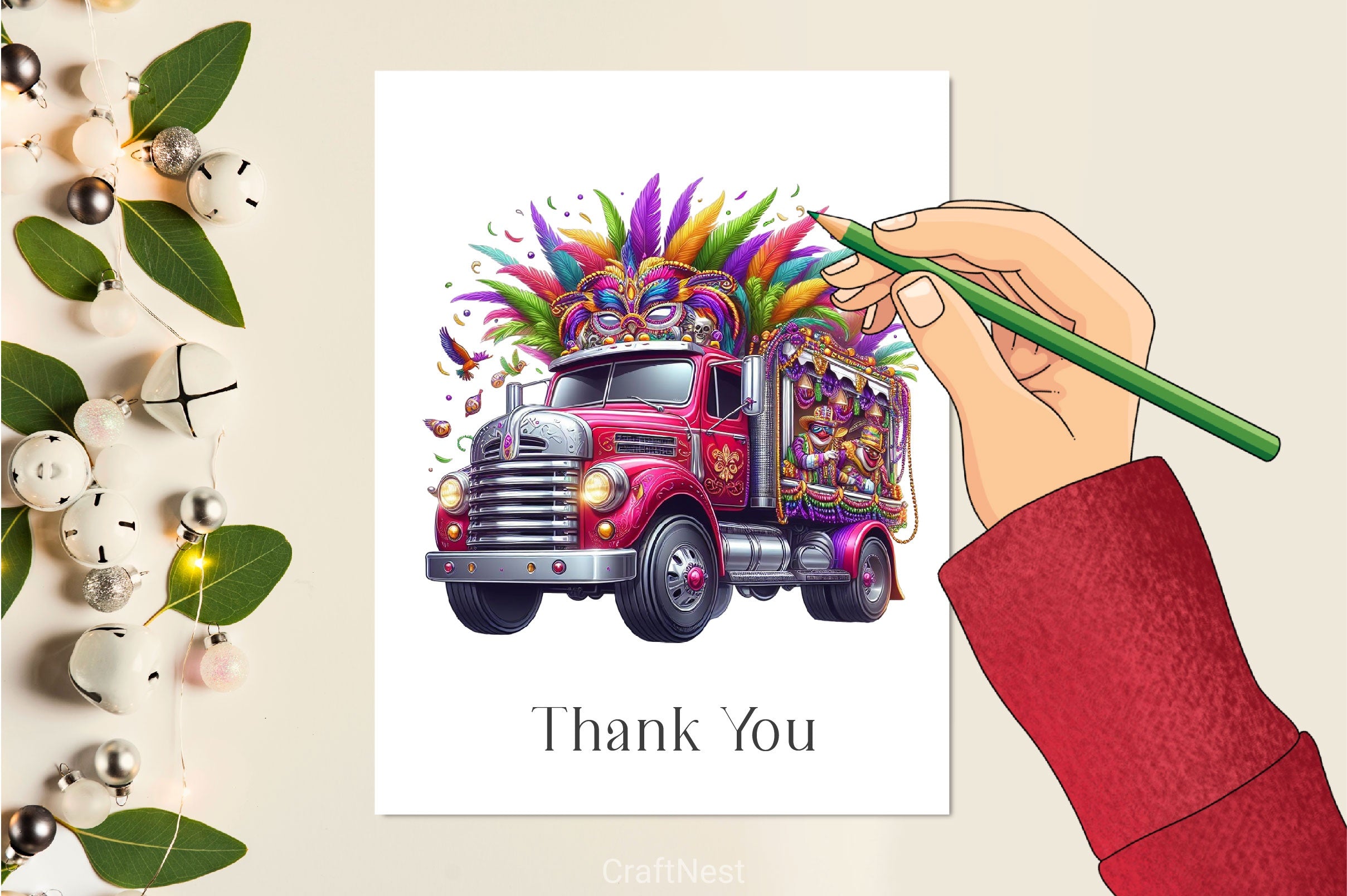 Mardi Gras Truck Clipart Bundle 3 - CraftNest - Digital Crafting and Art