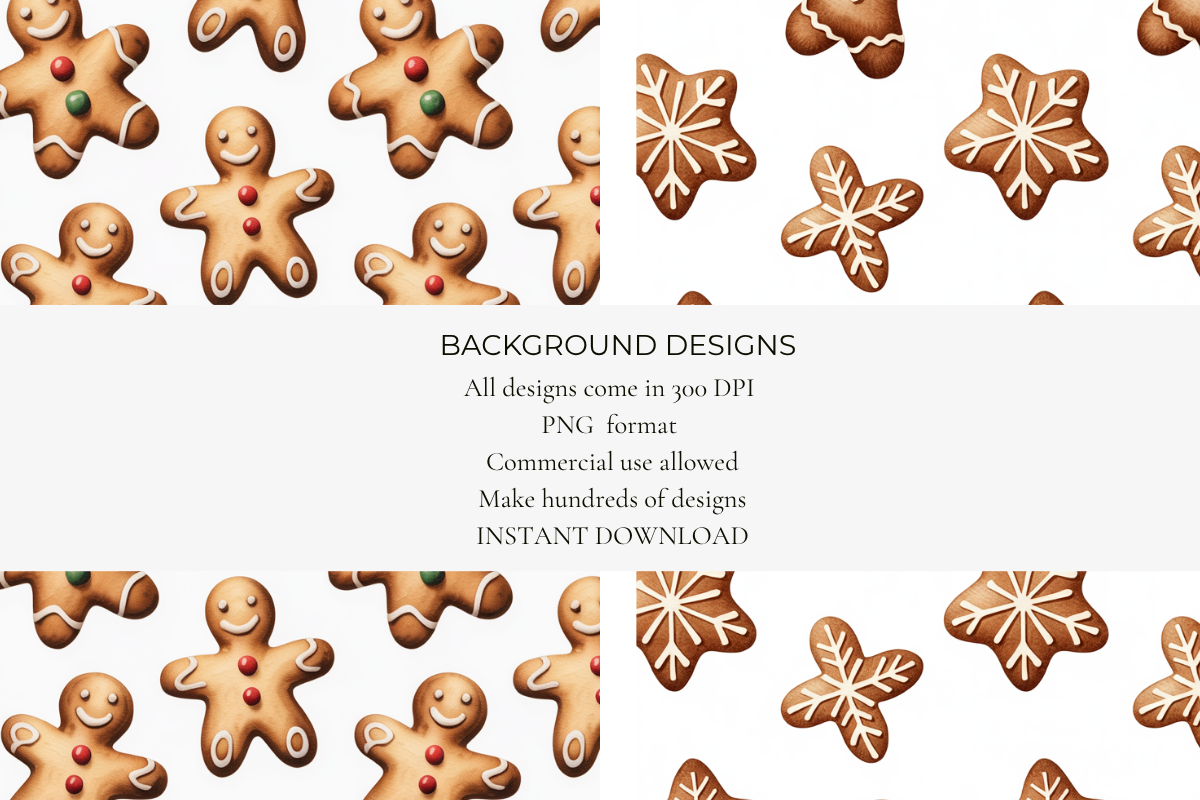 Gingerbread Christmas Cookies Seamless Papers