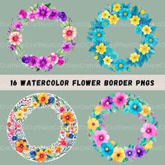 Floral Borders Circle 16 Clipart Bundle - CraftNest - Digital Crafting and Art
