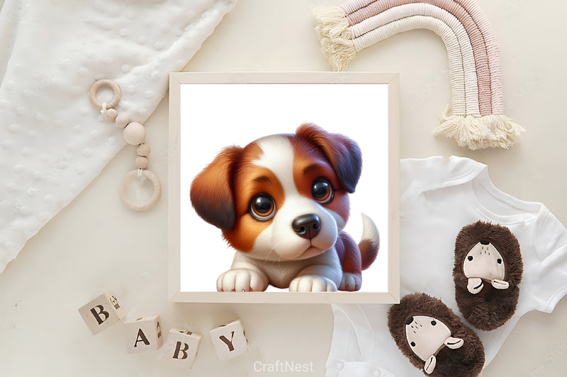 Cute Dog Peeking Clipart Bundle - CraftNest - Digital Crafting and Art