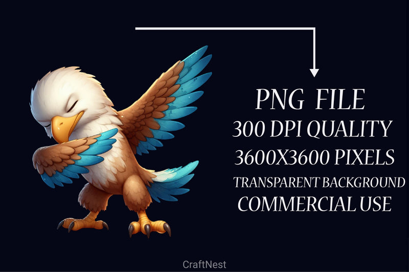 Cute Dabbing Eagle Clipart Bundle - CraftNest - Digital Crafting and Art