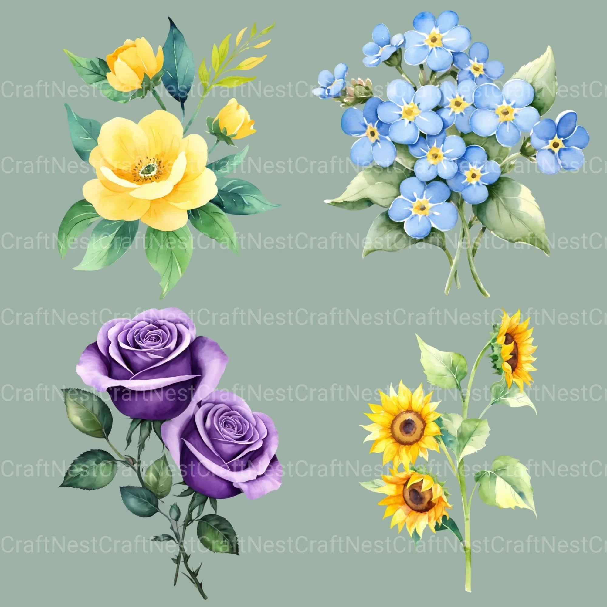 Floral 2 Clipart Bundle - CraftNest - Digital Crafting and Art
