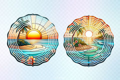 Stained Glass Beach Sunset Clipart Bundle - CraftNest - Digital Crafting and Art