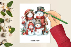 Snowman Family Christmas Clipart Bundle - CraftNest - Digital Crafting and Art