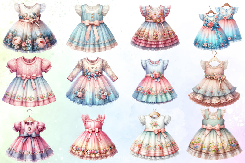 Pastel Baby Clothes Clipart Bundle - CraftNest - Digital Crafting and Art