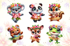Hawaiian Dancing Animals Clipart Bundle 3 - CraftNest - Digital Crafting and Art