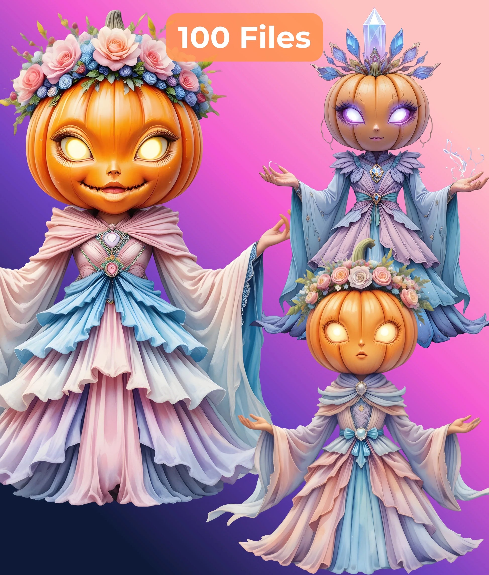 Pastel Pumpkin Goddess Clipart Bundle - CraftNest - Digital Crafting and Art