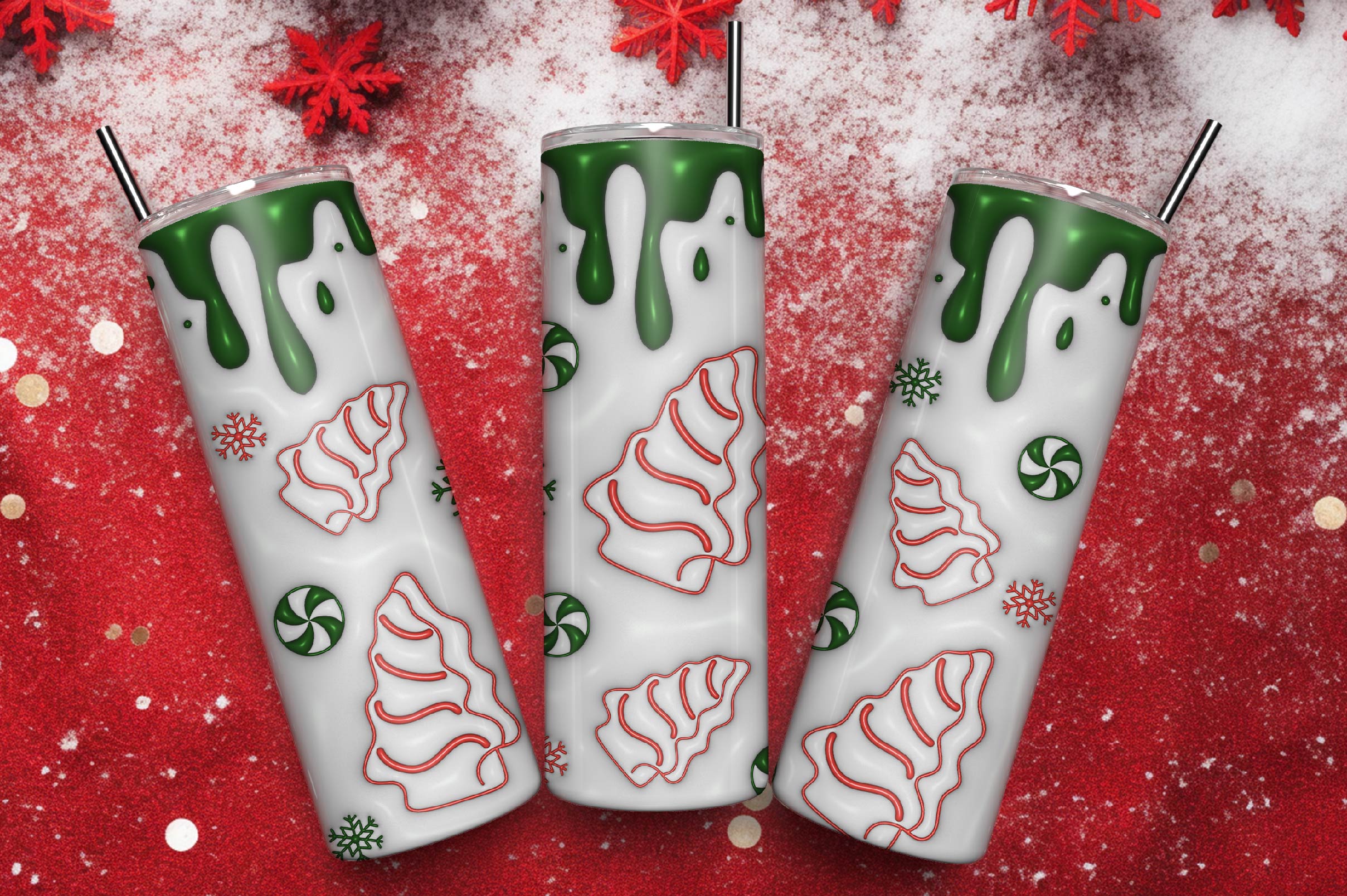 3D Inflated Christmas Tumbler Bundle 3 - CraftNest - Digital Crafting and Art