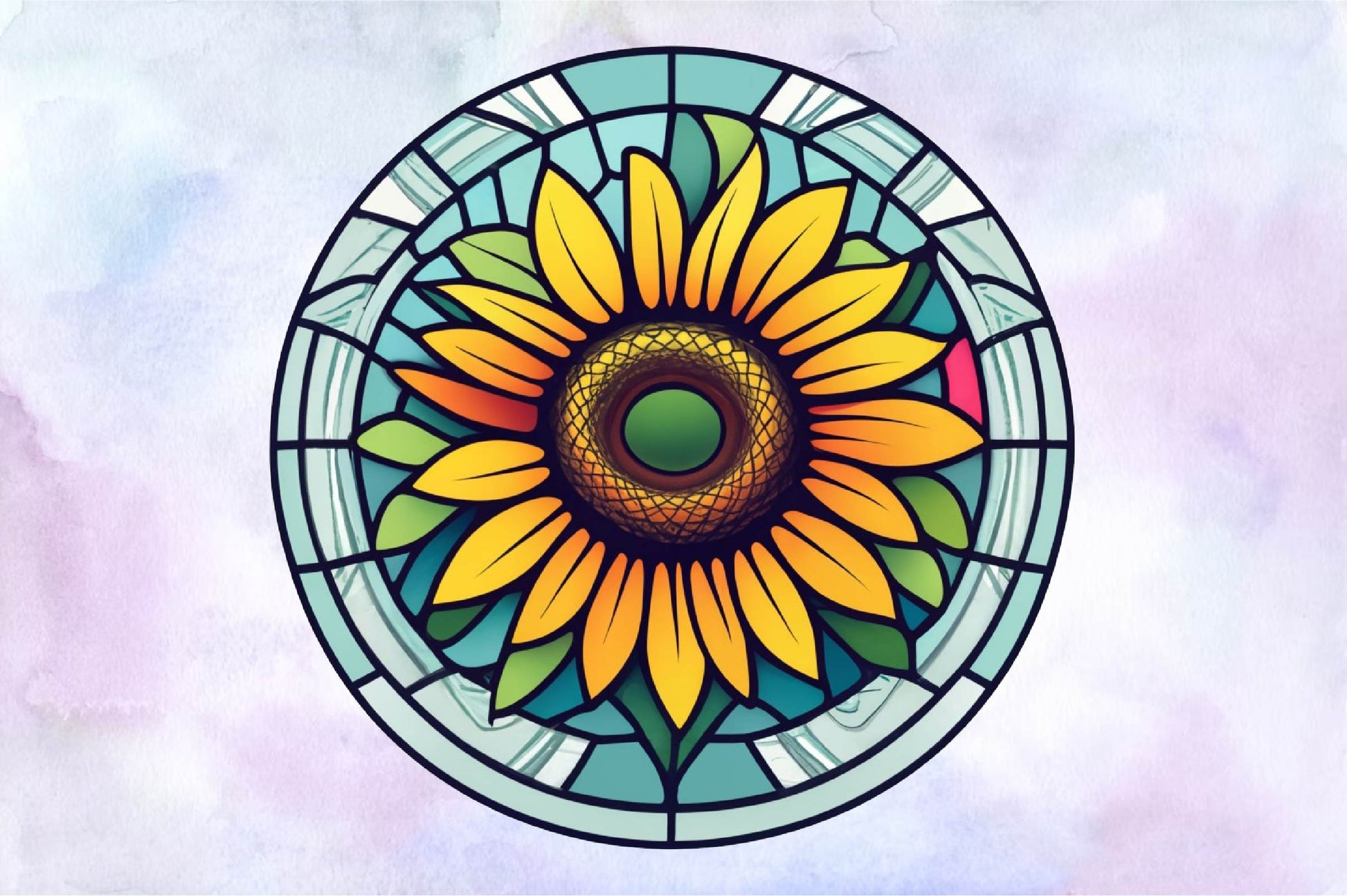 Sunflower Stained Glass Clipart Bundle 1 - CraftNest - Digital Crafting and Art