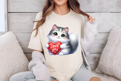 Love You Cat Valentine's Day Clipart Bundle 9 - CraftNest - Digital Crafting and Art