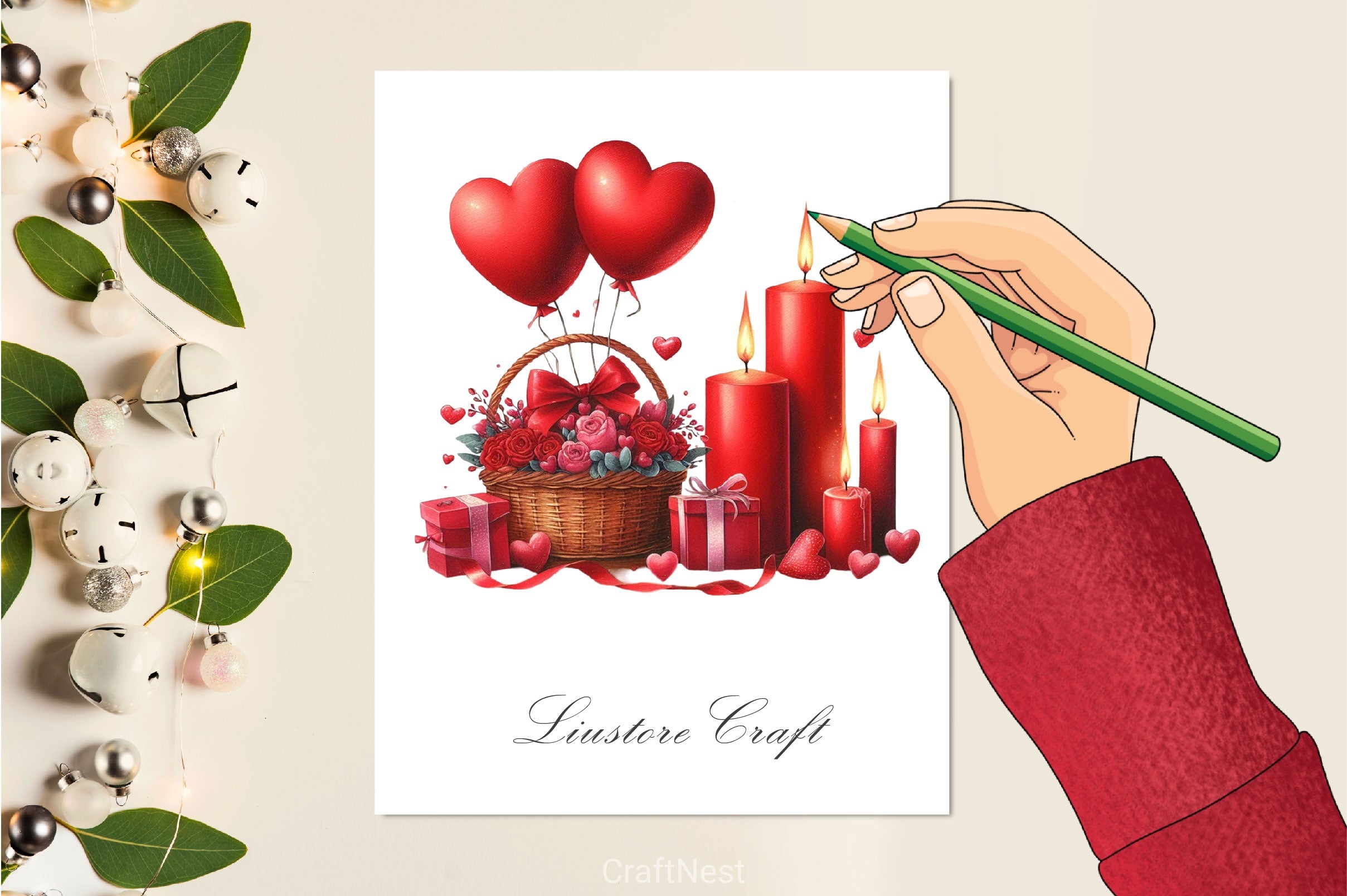 Valentine Gift Basket Clipart Bundle - CraftNest - Digital Crafting and Art