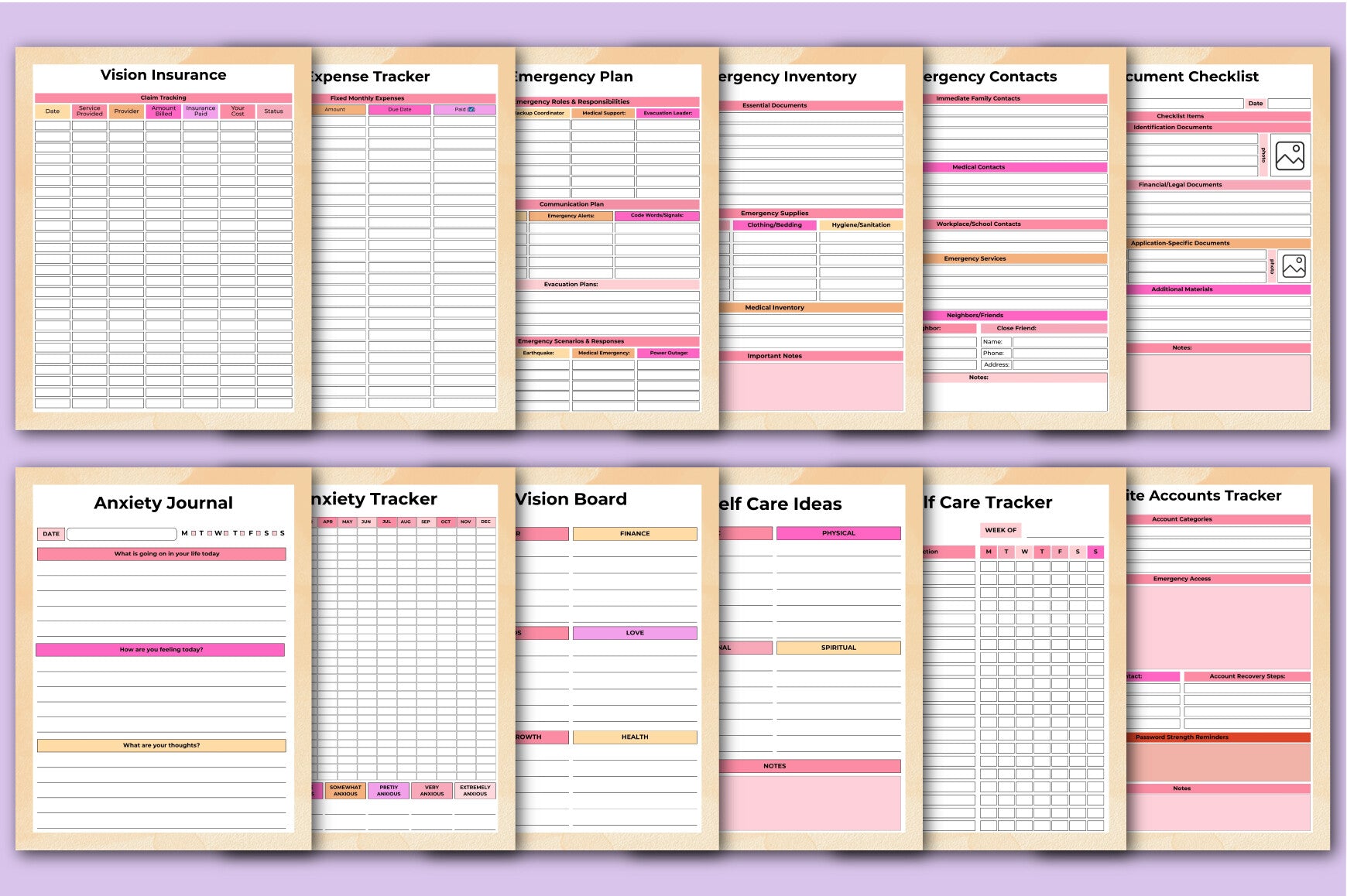 Emergency Preparedness Binder Planner