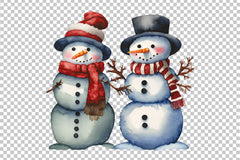 Snowman Family Christmas Clipart Bundle 1 - CraftNest - Digital Crafting and Art