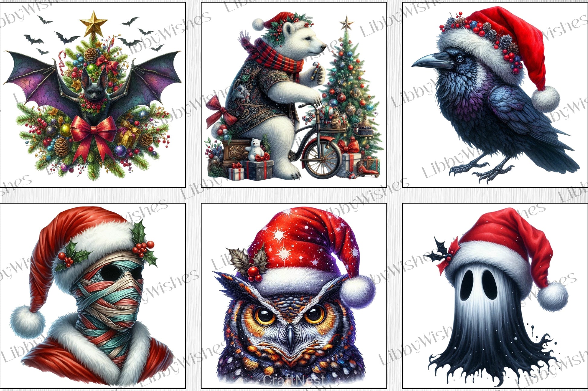 Christmas Gothic Clipart Bundle - CraftNest - Digital Crafting and Art