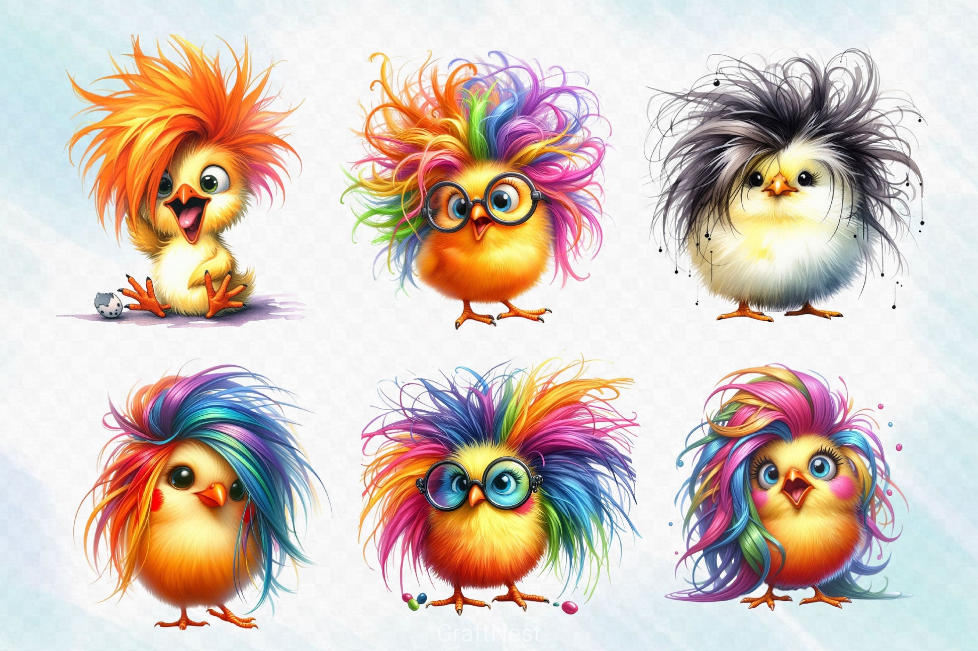 Funny Chick Clipart Bundle 3 - CraftNest - Digital Crafting and Art