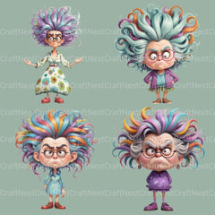 Grumpy Old Lady Clipart Bundle - CraftNest - Digital Crafting and Art