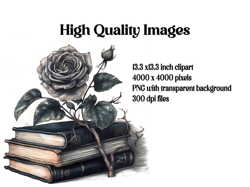 Roses Books Clipart - CraftNest