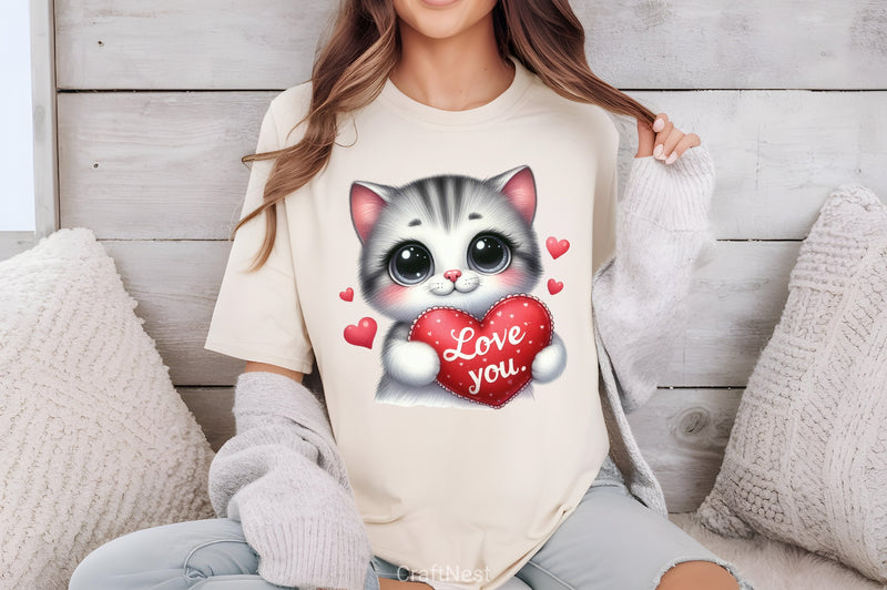 Love You Cat Valentine's Clipart Bundle 4 - CraftNest - Digital Crafting and Art