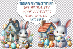 Easter Bunny House Clipart Bundle 3 - CraftNest - Digital Crafting and Art