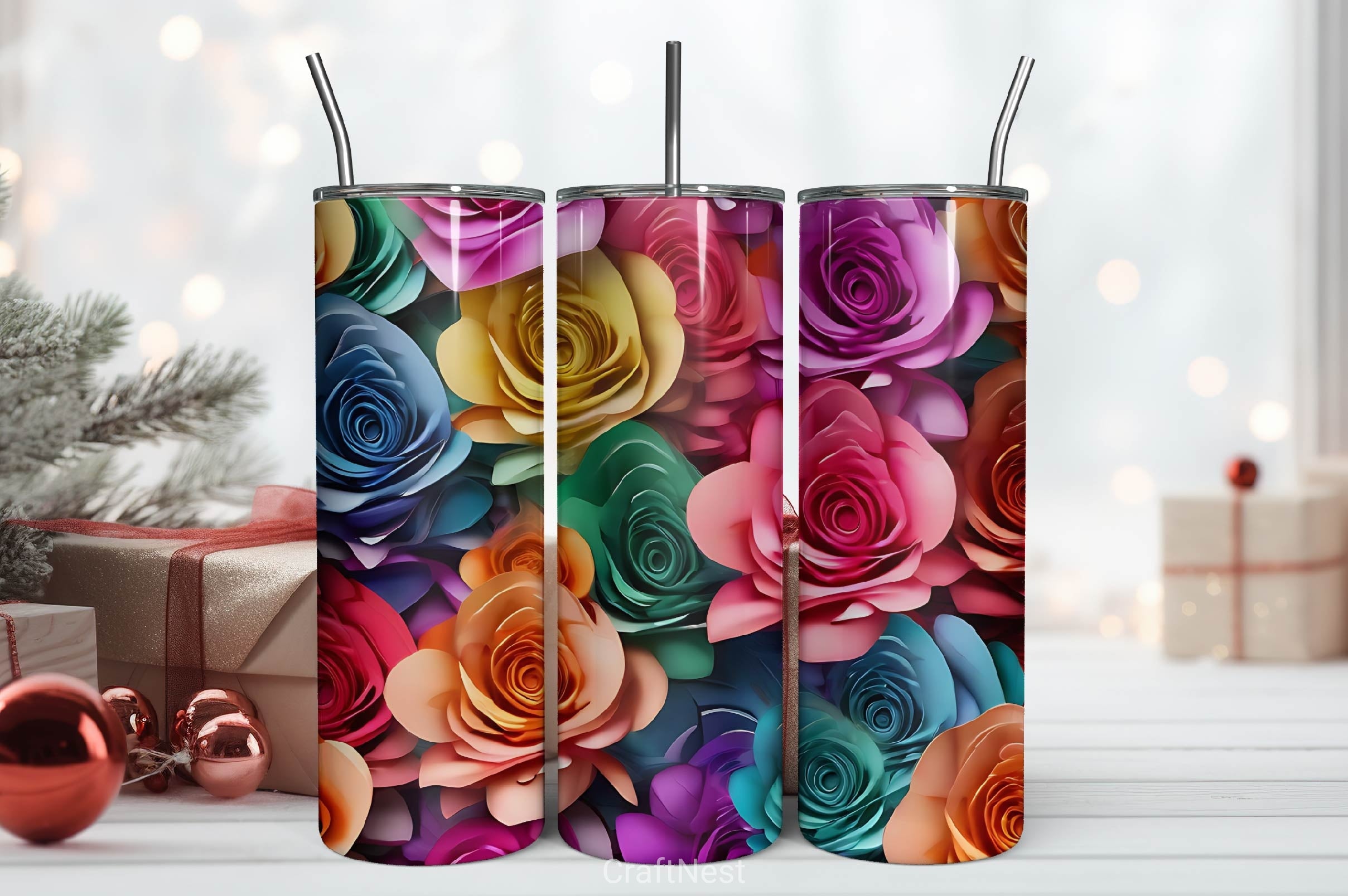 Flower Tumbler Wrap Bundle 30 - CraftNest - Digital Crafting and Art
