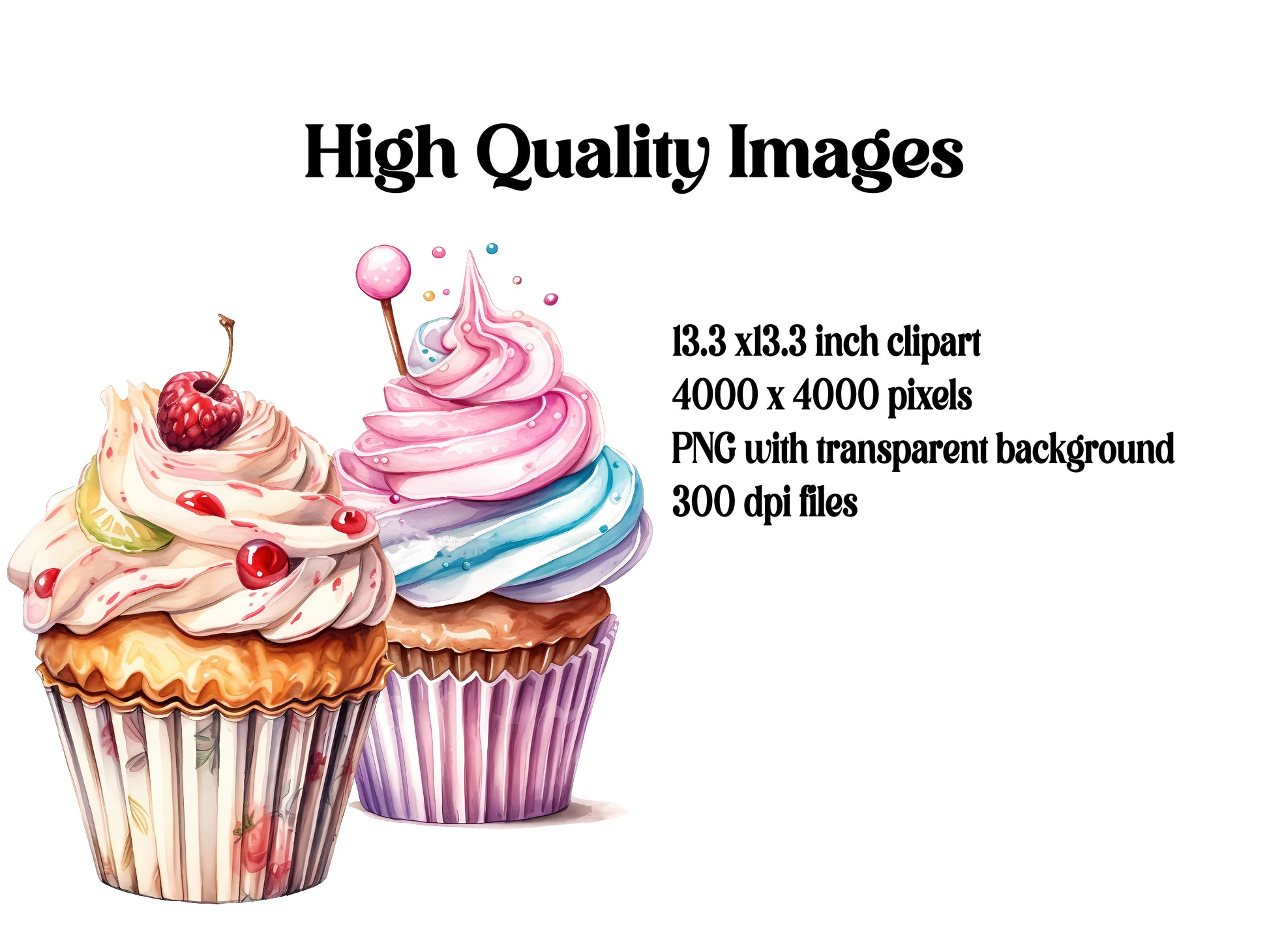 Vintage Cupcakes Clipart - CraftNest