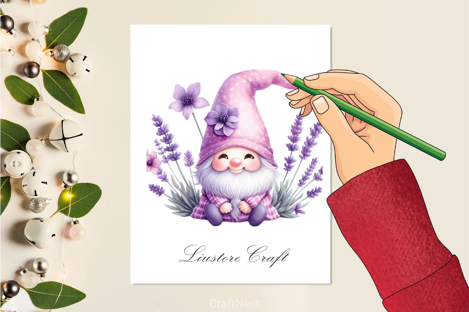 Lavender Gnome Clipart Bundle - CraftNest - Digital Crafting and Art