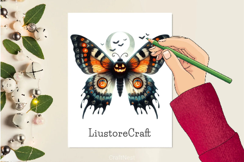 Halloween Butterfly Clipart Bundle - CraftNest - Digital Crafting and Art