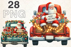 Christmas Gnome & Truck Clipart Bundle 3 - CraftNest - Digital Crafting and Art