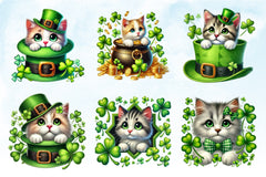 St Patrick's Day Cats Clipart Bundle 3 - CraftNest - Digital Crafting and Art