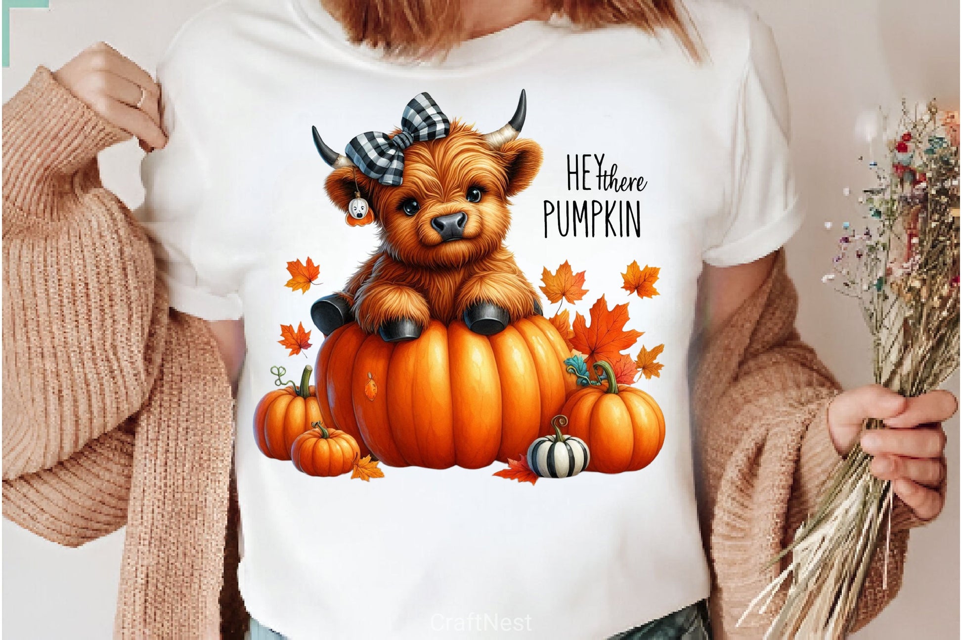 Cute Highland Cow Fall Clipart Bundle - CraftNest - Digital Crafting and Art