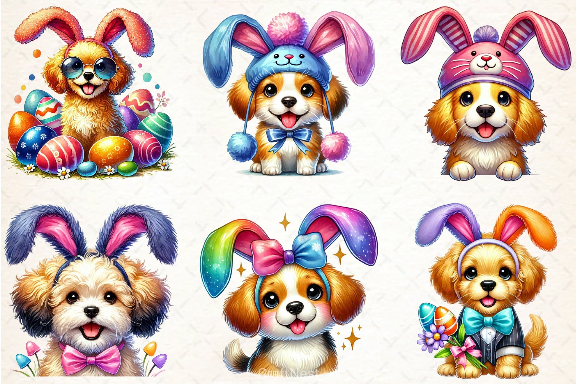 Easter Dogs Clipart Bundle - CraftNest - Digital Crafting and Art