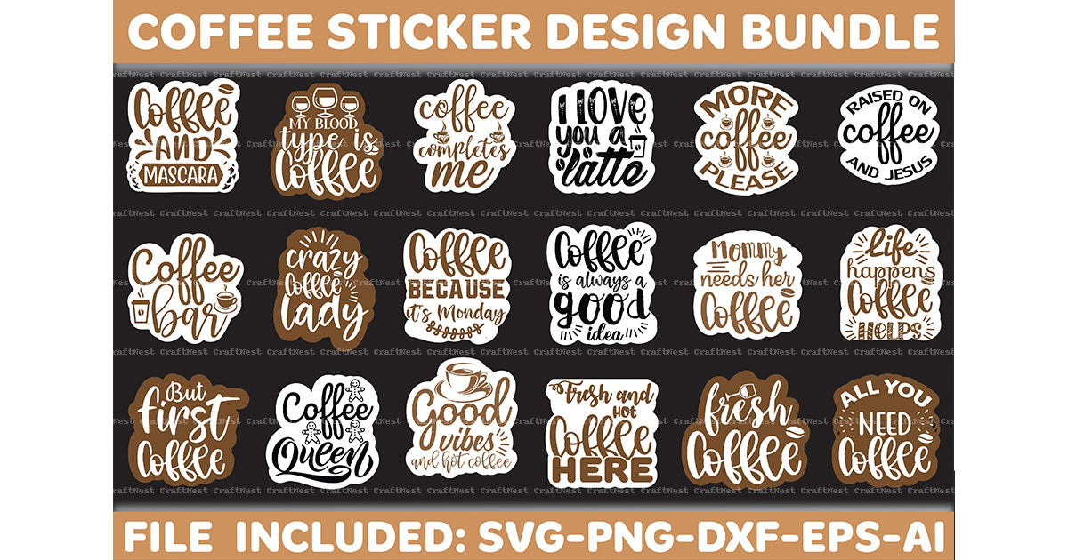 Coffee Design SVG Bundle 6