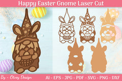 Easter Gnome Laser Cut SVG Bundle 3 - CraftNest - Digital Crafting and Art