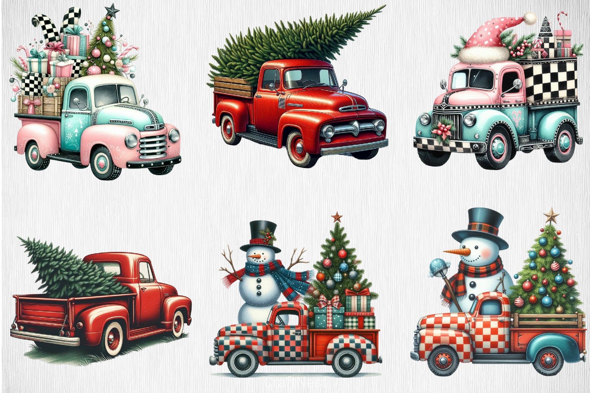 Merry Christmas Truck Clipart Bundle - CraftNest - Digital Crafting and Art
