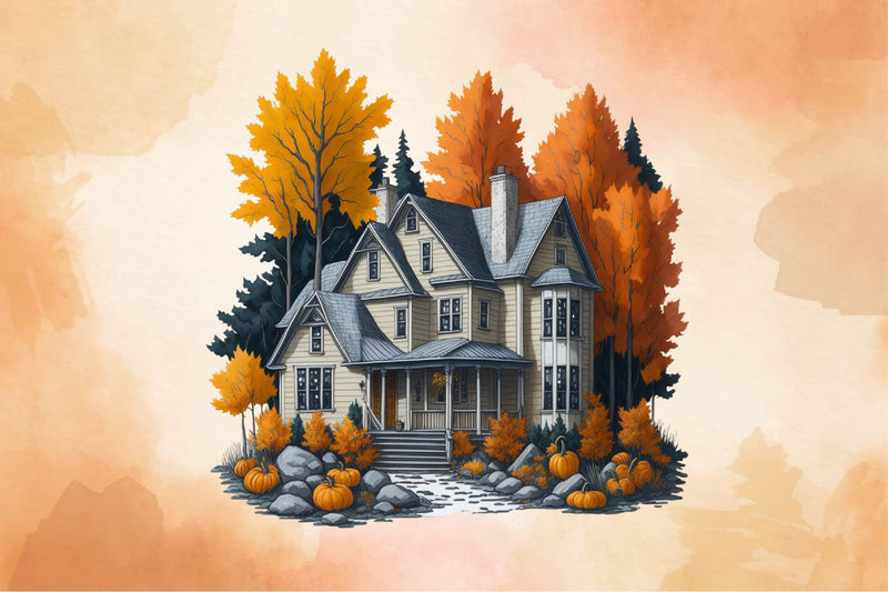 Fall House Clipart Bundle - CraftNest - Digital Crafting and Art