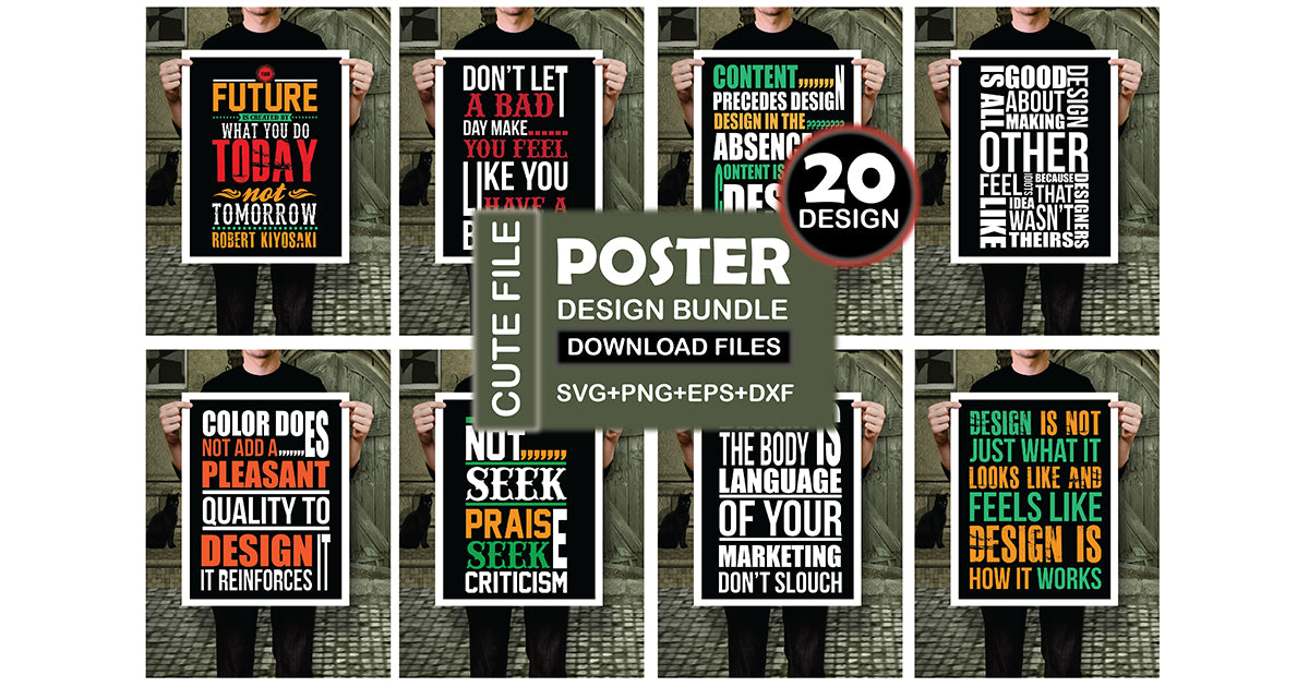 Poster SVG Bundle 1 - CraftNest - Digital Crafting and Art