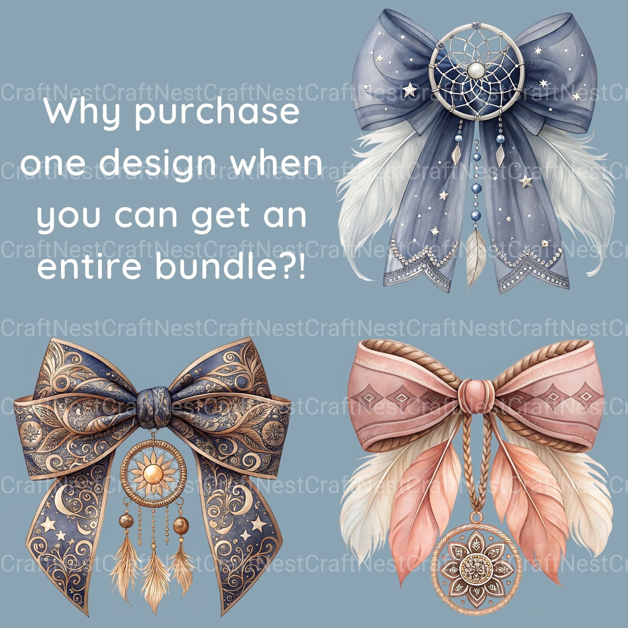 Dreamcatcher Bows Clipart Bundle - CraftNest - Digital Crafting and Art