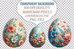 Easter Floral Egg Clipart Bundle - CraftNest - Digital Crafting and Art