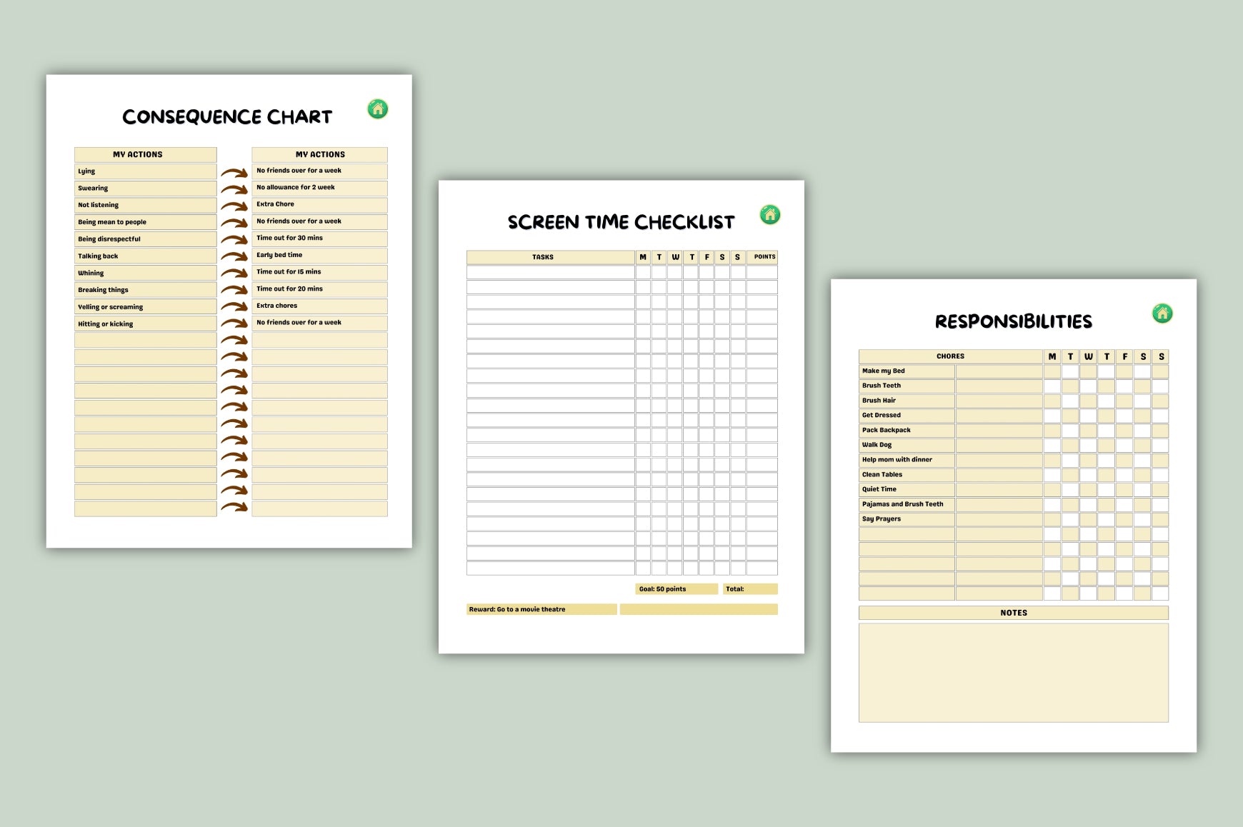 Kids Goal Reward Charts Planner