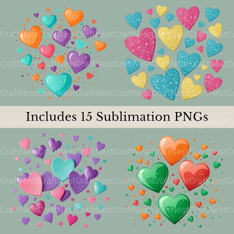 Heart Confetti Clipart Bundle - CraftNest - Digital Crafting and Art