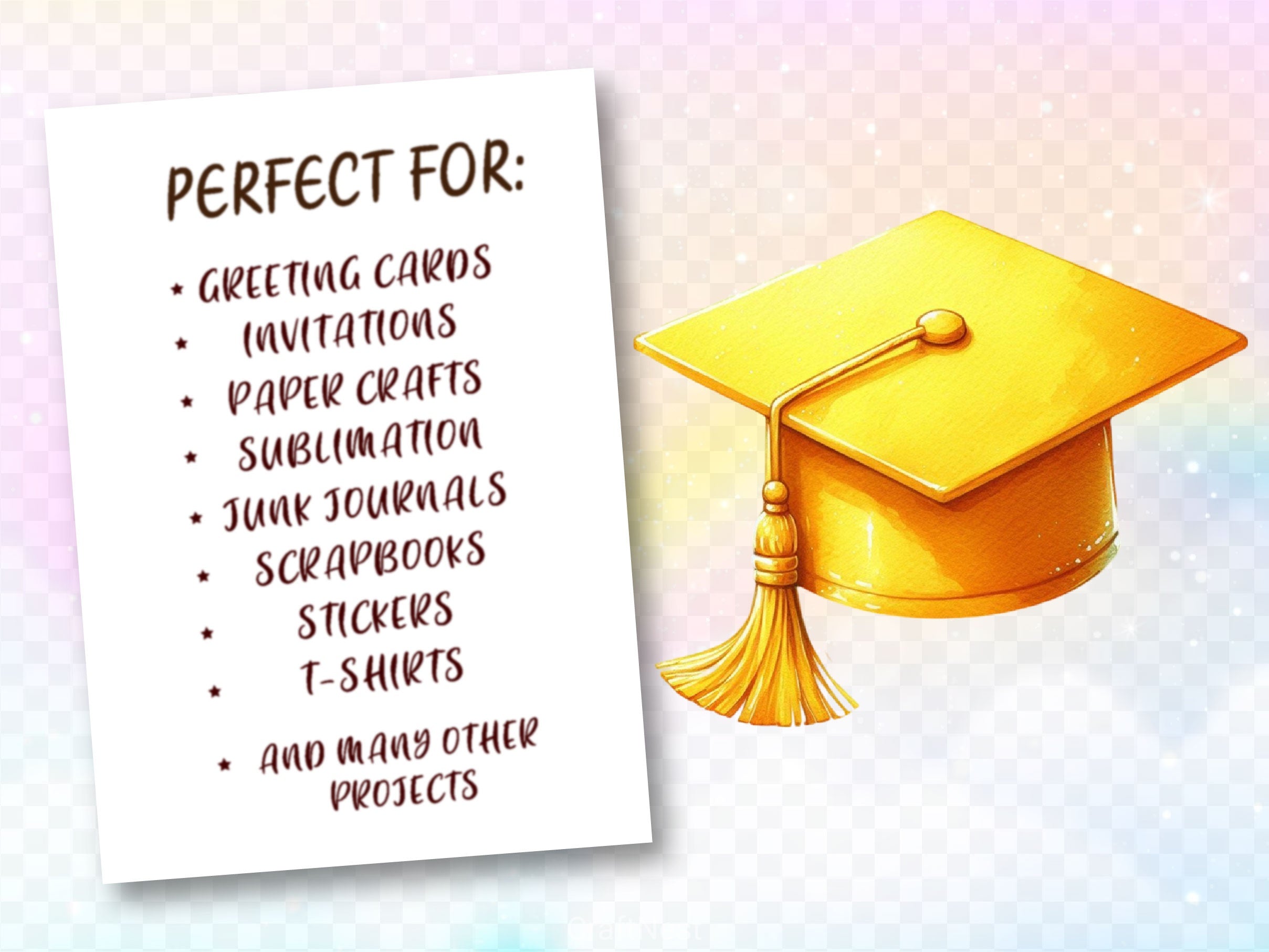 Colorful Graduation Cap Clipart Bundle - CraftNest - Digital Crafting and Art