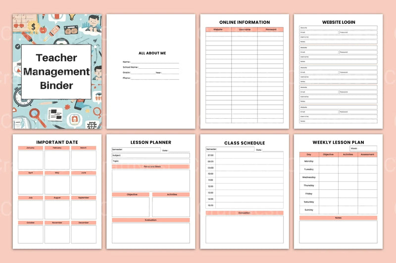 Teacher Management Binder for Effective Classroom Organization - CraftNest - Digital Crafting and Art