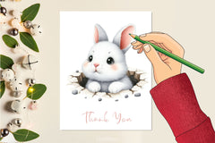 Bunny Peeks Out Of A Hole Clipart Bundle 2 - CraftNest - Digital Crafting and Art