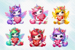 Mothers Day Cute Unicorn Clipart Bundle - CraftNest - Digital Crafting and Art