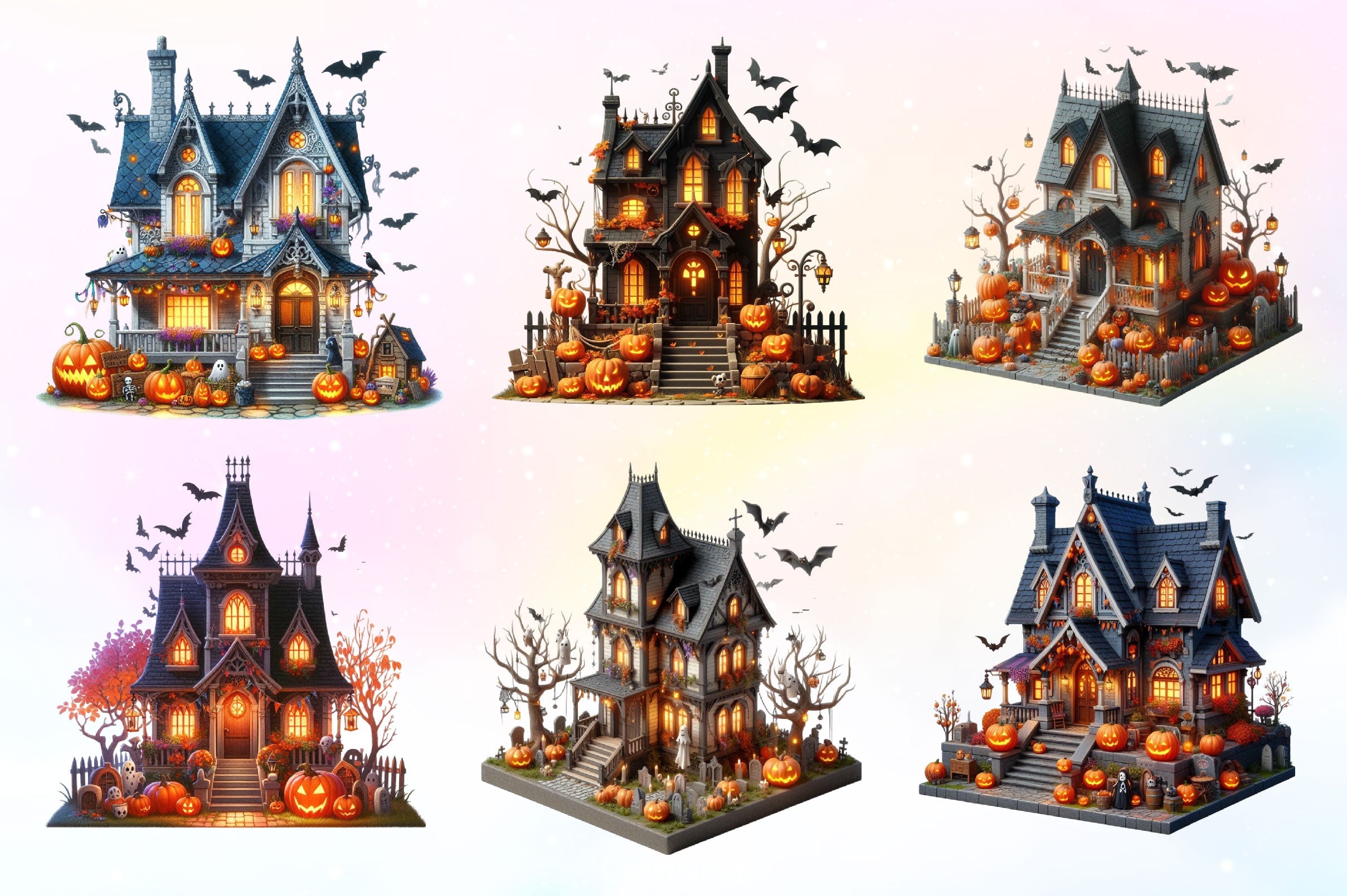 Halloween House Clipart Bundle 2 - CraftNest - Digital Crafting and Art