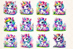 Rainbow Unicorn Clipart Bundle - CraftNest - Digital Crafting and Art