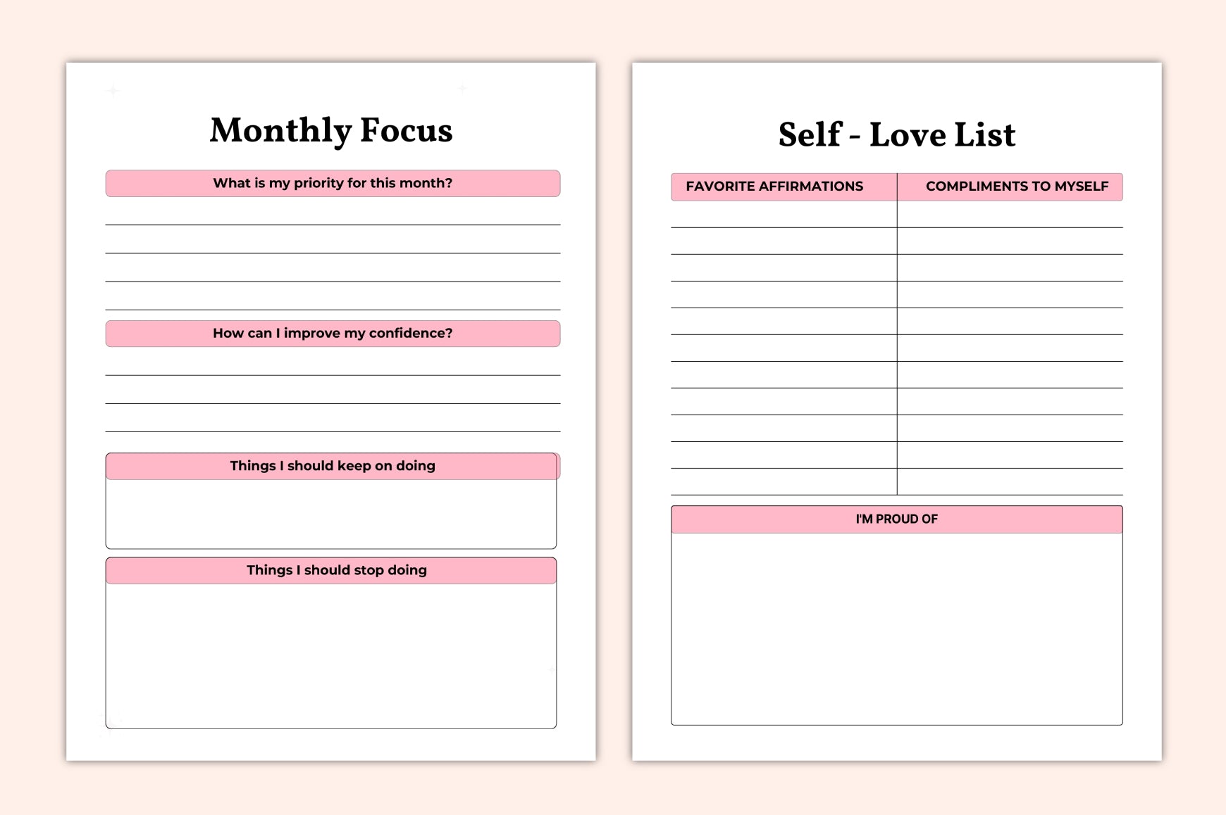 Self Love Mindset Workbook