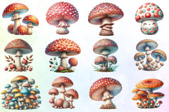 Rustic Mushrooms Clipart Bundle - CraftNest - Digital Crafting and Art