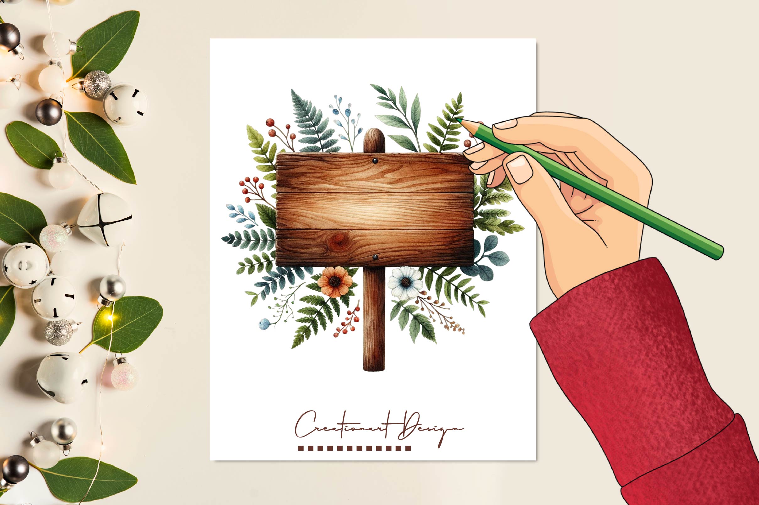 Floral Wood Signs Clipart Bundle - CraftNest - Digital Crafting and Art