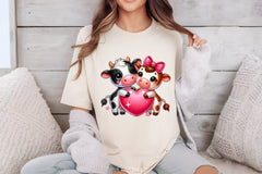 Cute Cow Couple Heart Clipart Bundle - CraftNest - Digital Crafting and Art